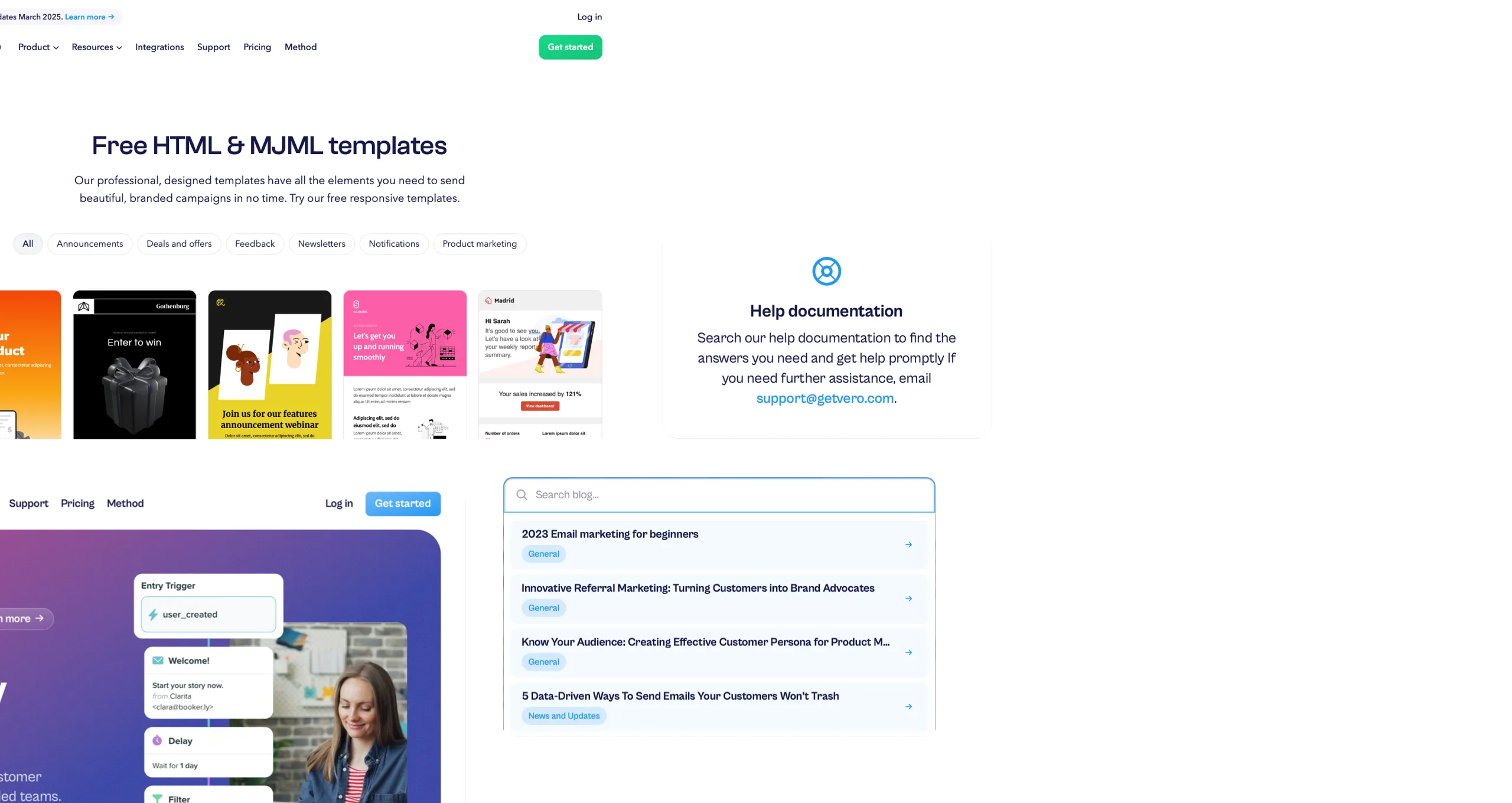 Iterations of Vero's public-facing sites.