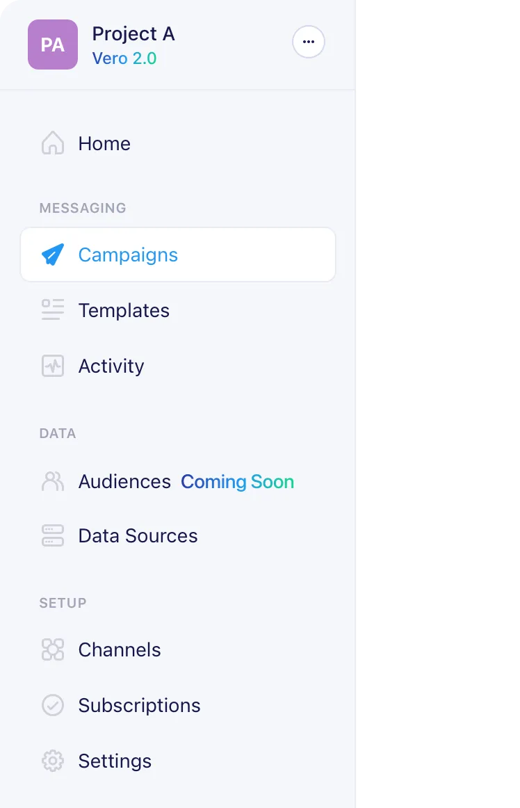 Vero 2.0 sidebar redesign